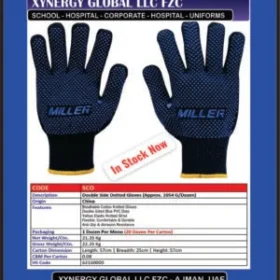 Gloves, Foot Wear, Branded Gifts Items, School Uniforms, Hotel Uniforms, Corporate Wear, Ladies & Gents Wear, Foot Wear and Industrial Wear